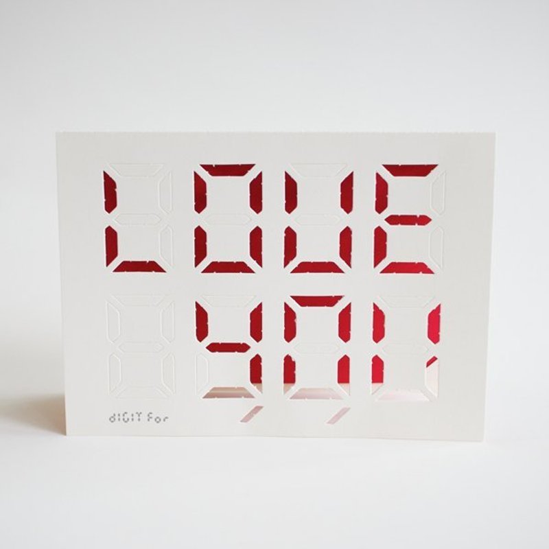 ☆限量30份☆自己动手戳纪念日’Digit Card / 数字卡片 (红色) - 卡片/明信片 - 纸 白色