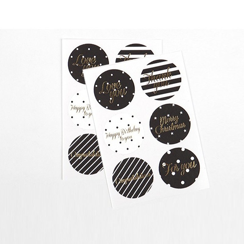 Dailylike 经典时刻烫金奢华装饰圆贴V.3,E2D33860 - 贴纸 - 纸 多色