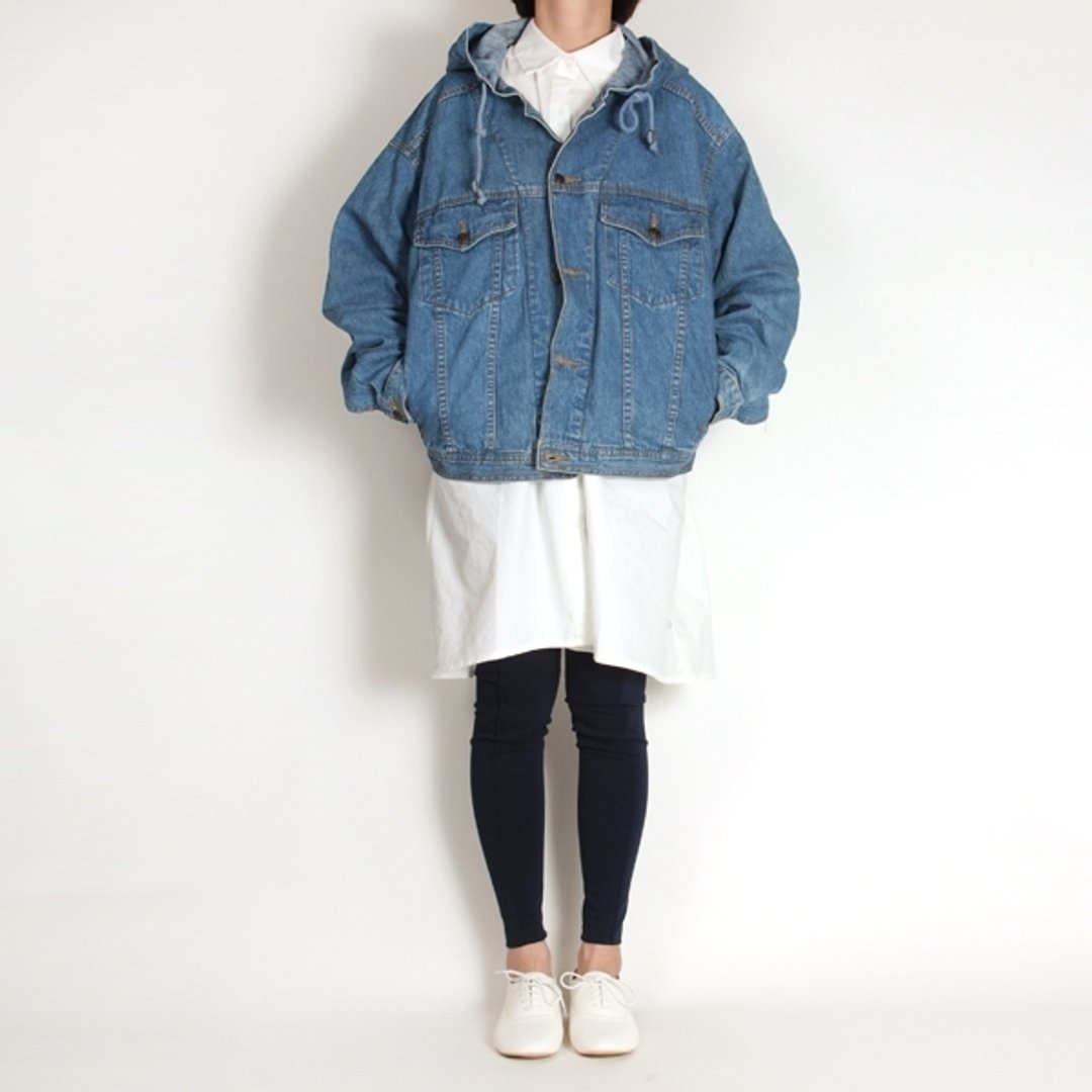 │moderato│复古剪裁连帽牛仔外套│森林复古.女朋友.独特.文艺.礼物.男朋友 - 女装休闲/机能外套 - 其他材质 蓝色