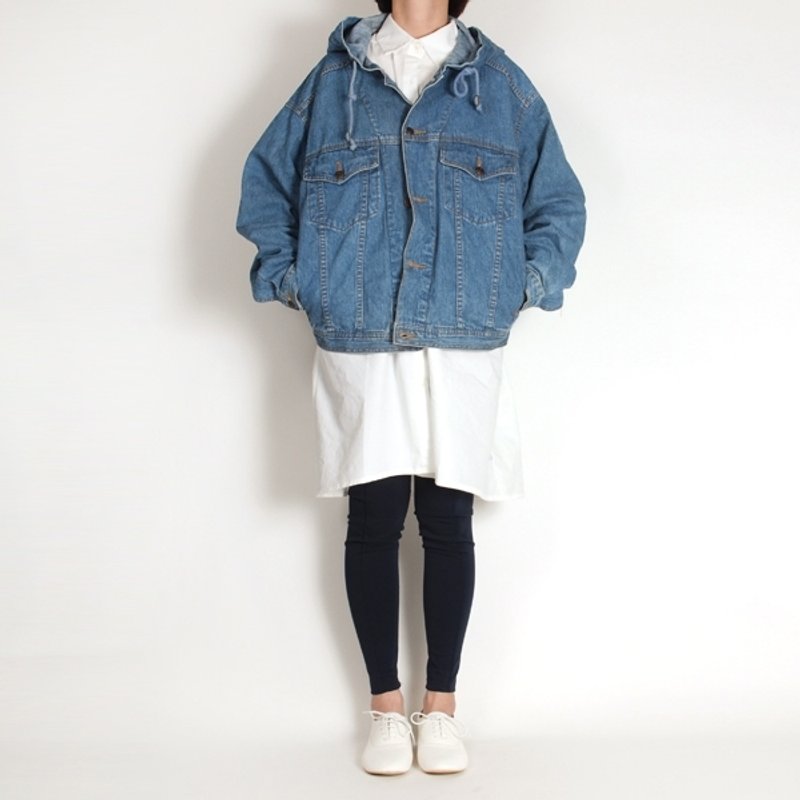 │moderato│复古剪裁连帽牛仔外套│森林复古.女朋友.独特.文艺.礼物.男朋友 - 女装休闲/机能外套 - 其他材质 蓝色