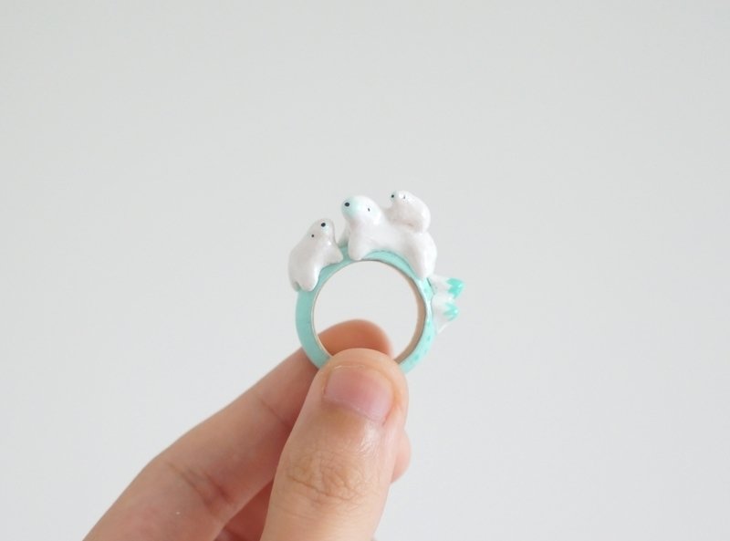 [独角森林] 苔原动物戒指 - 其他 - 粘土 多色