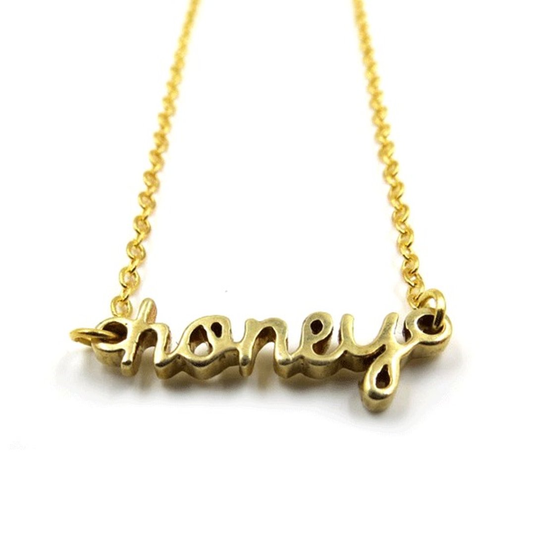 定制化名字项链  - 三维打印 x Teeny tête-à-tête - necklace x 个人化 - 项链 - 其他金属 金色