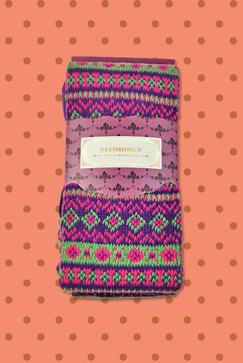 绵绵梦乡．纹路裤袜(花紫) - 袜子 - 其他材质 蓝色