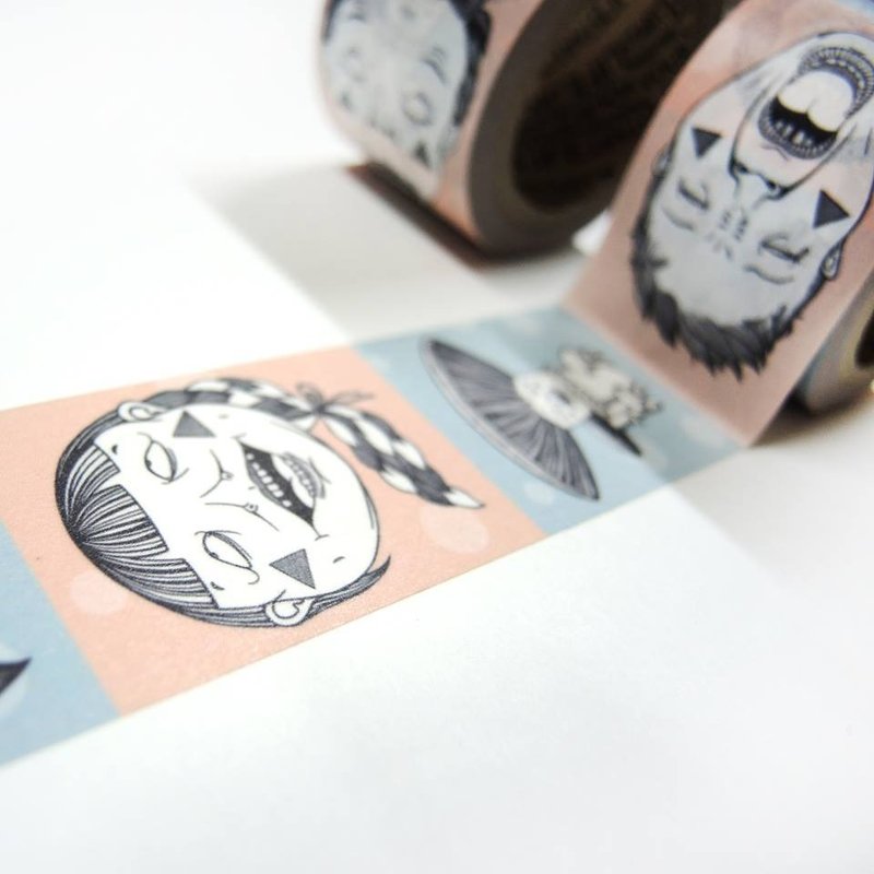 //快速出货//宽宽的纸胶带_拧系列人物_限量 - 纸胶带 - 纸 红色