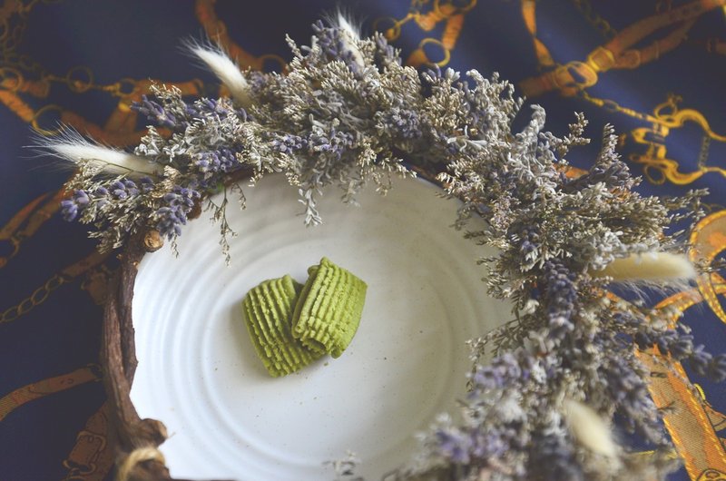 艾格蕾思酥 - 抹茶波纹 - 手工饼干 - 新鲜食材 绿色