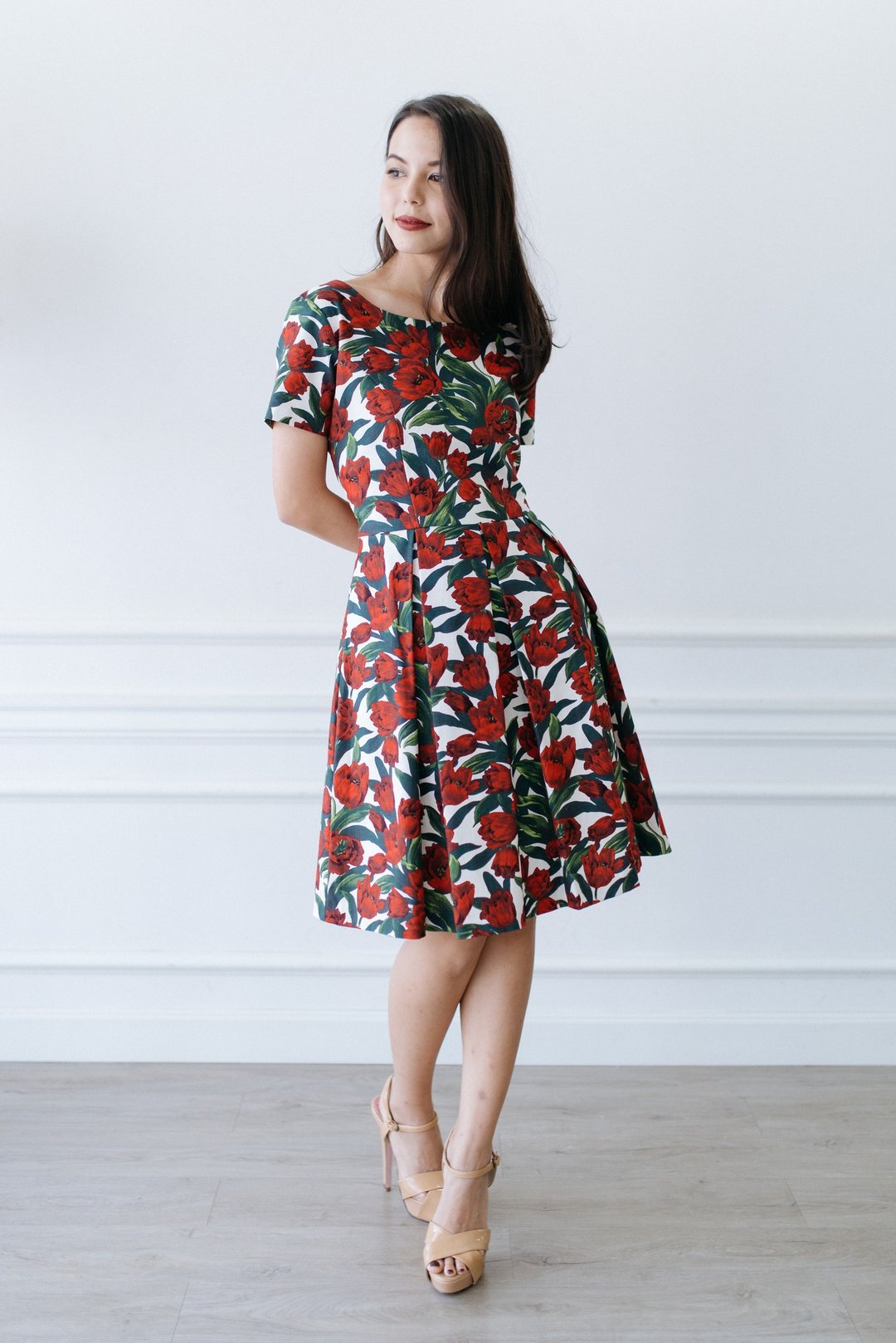 Red Tulip Dress - 洋装/连衣裙 - 棉 红色