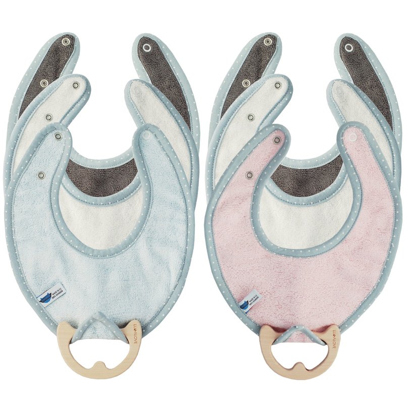 【欧洲制】Lullalove 兜兜磨来磨去 - 枫木款三件围兜组 - 围嘴/口水巾 - 棉．麻 