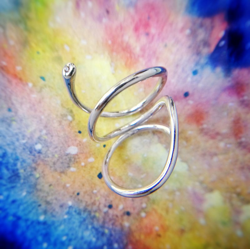 Show Me Not 隐藏字母纯银戒指 G H - 戒指 - 纯银 银色