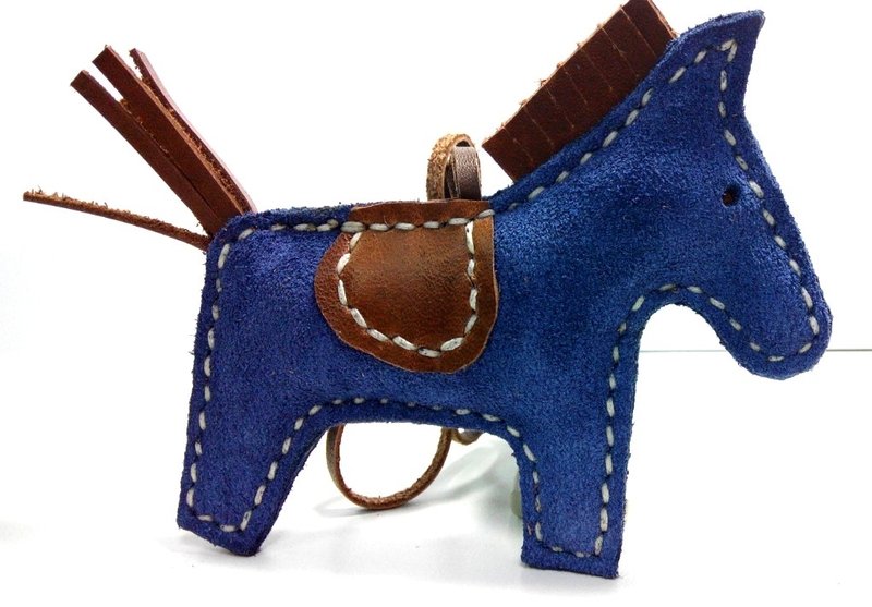 小马儿吊饰 - 钥匙链/钥匙包 - 真皮 蓝色