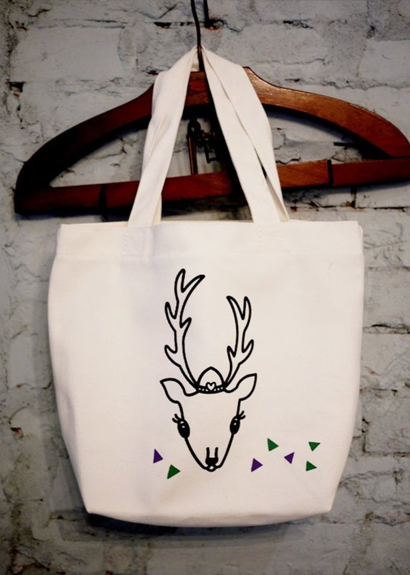 ::GeorgiaTsao:: 小鹿购物袋 - 手提包/手提袋 - 其他材质 白色