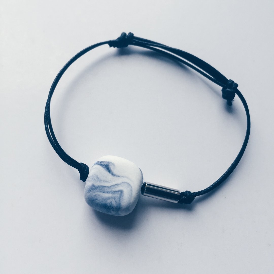 黑色水墨轻黏土手链●Ink Style Bracelet● - 手链/手环 - 粘土 