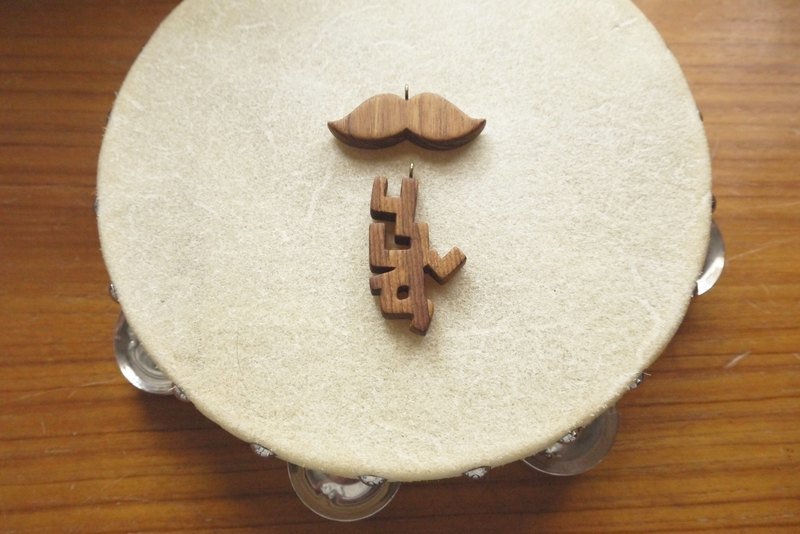 背背注音定制 - 项链 - 木头 咖啡色