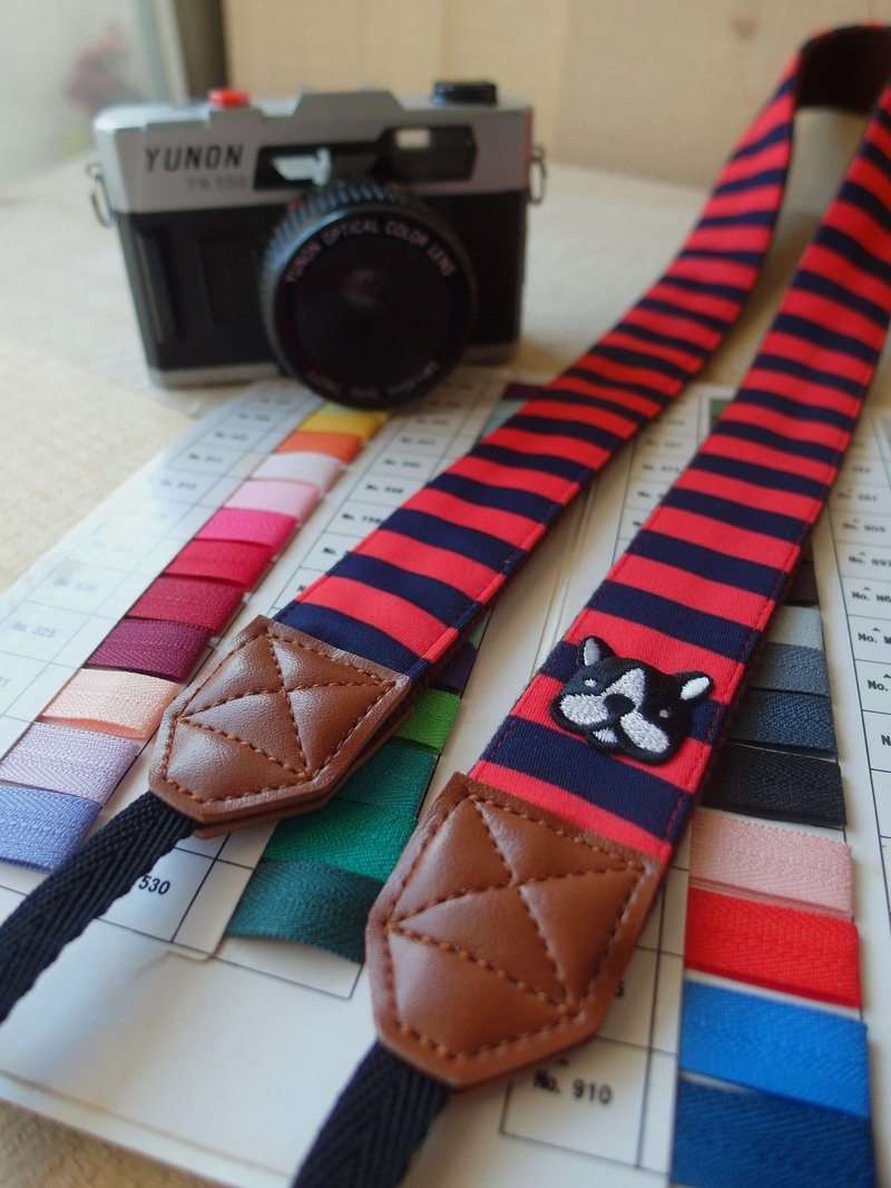 HiDots一起去旅行相机背带(红蓝条纹*法斗) - 相机 - 其他材质 红色