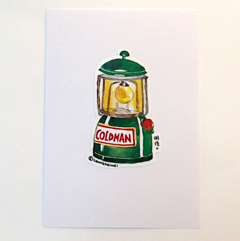 绿色露营营灯防水大贴纸 - 贴纸 - 防水材质 绿色