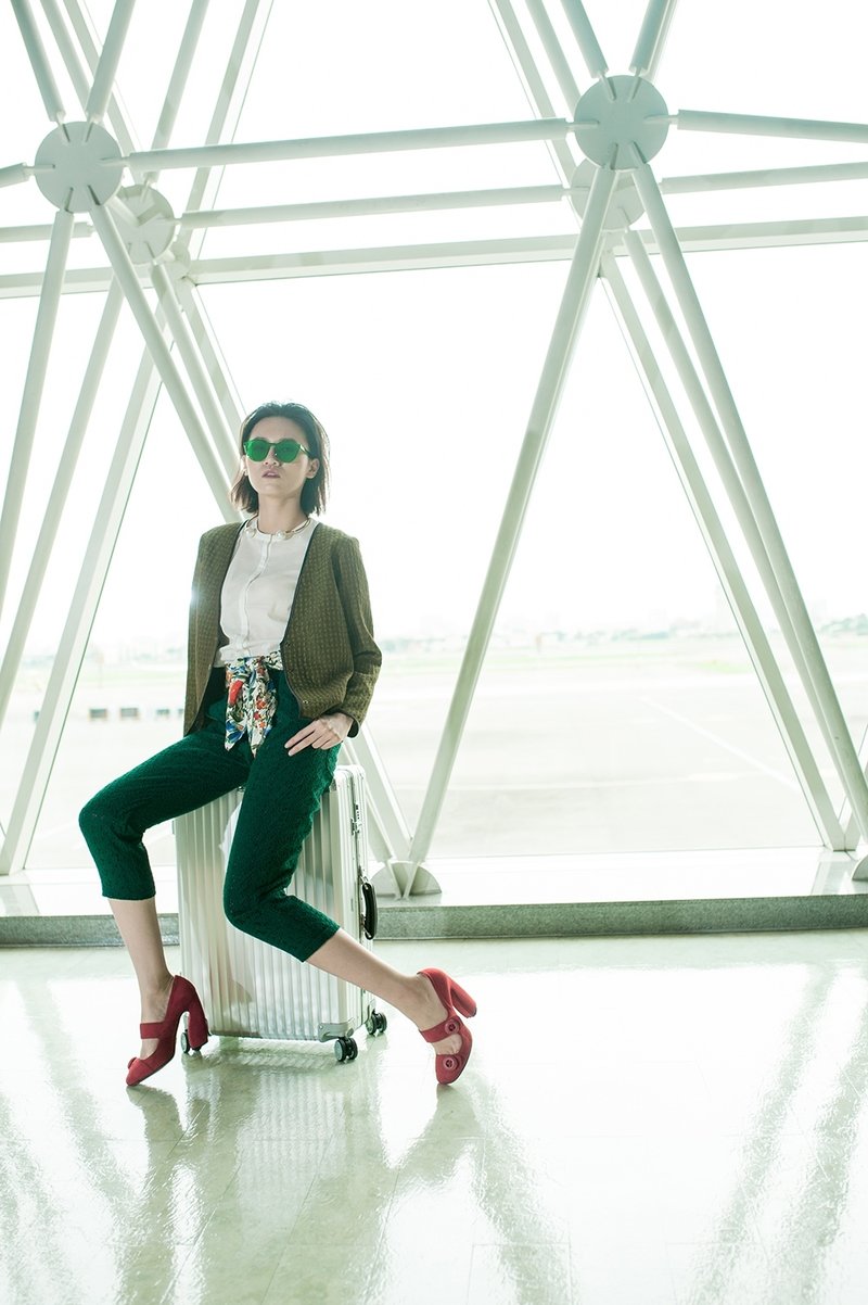 Megan 蕾丝七分裤 - 女装长裤 - 其他材质 绿色