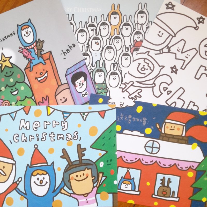 Ning's圣诞节组合(5入) - 卡片/明信片 - 纸 