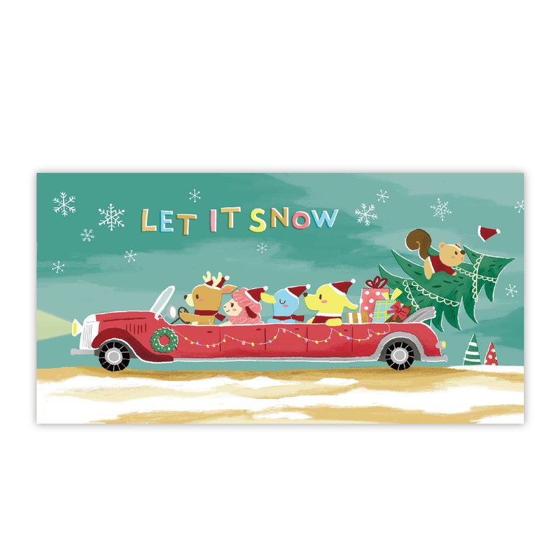 Poca 圣诞插画明信片 : 摩登雪橇 - 卡片/明信片 - 纸 