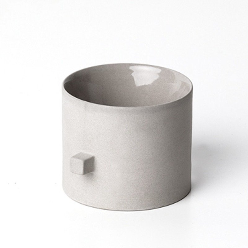 【方圆系列 - 双层杯】 茶器  瓷杯  饮茶  工艺品 - 茶具/茶杯 - 瓷 灰色