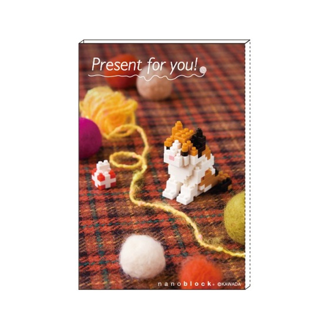 迷你积木 x 明信片(万用)【三花猫】 nanoblock x postcard 日本制 - 卡片/明信片 - 纸 橘色