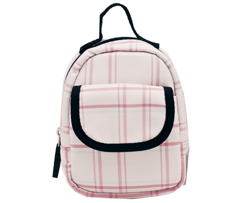 【送礼推荐】【老夫子联名系列】多功能随身挂包 │粉底红白线 - 化妆包/杂物包 - 聚酯纤维 粉红色