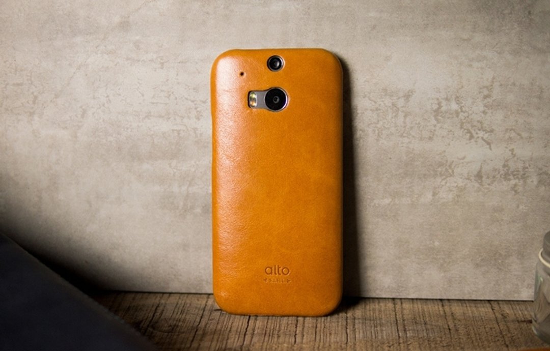 alto HTC One M8 真皮手机壳背盖 - 浅棕色 - 其他 - 真皮 咖啡色