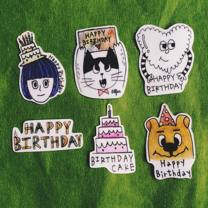 生日快乐贴纸组 - 贴纸 - 纸 多色