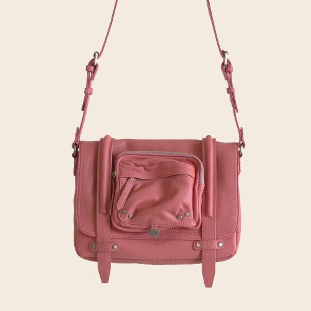 ► Marty S ｜ shoulder bag ● 　　　　灰粉红色／软羊皮肩包 - 侧背包/斜挎包 - 真皮 粉红色