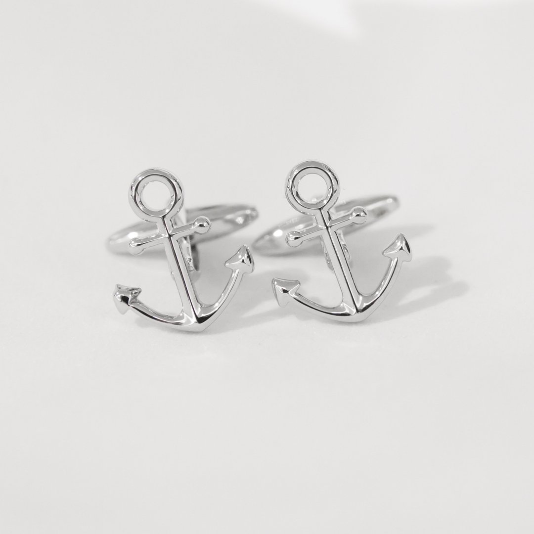 海洋 船锚袖扣 ANCHOR CUFFLINKS - 袖扣 - 其他金属 