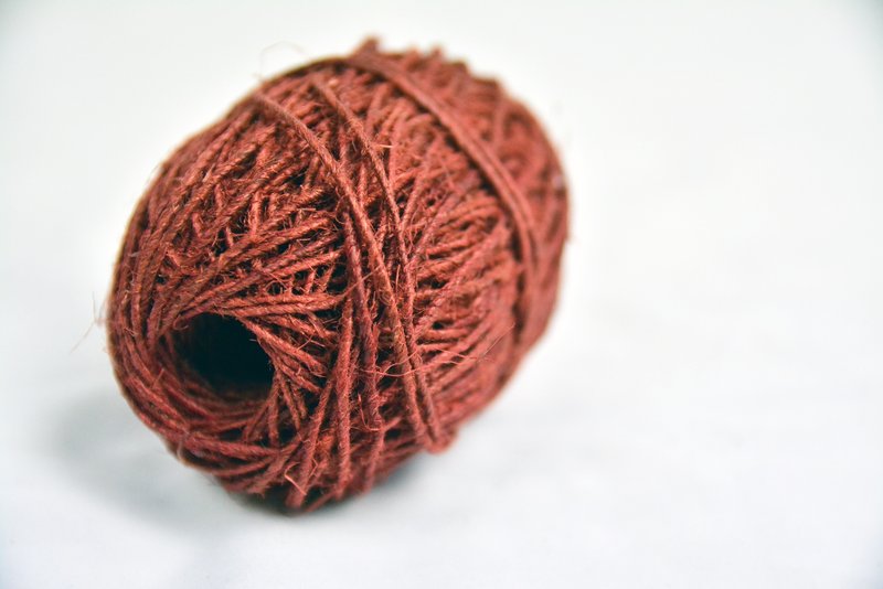 手捻麻线＿咖啡色＿公平贸易 - 编织/刺绣/羊毛毡/裁缝 - 植物．花 咖啡色