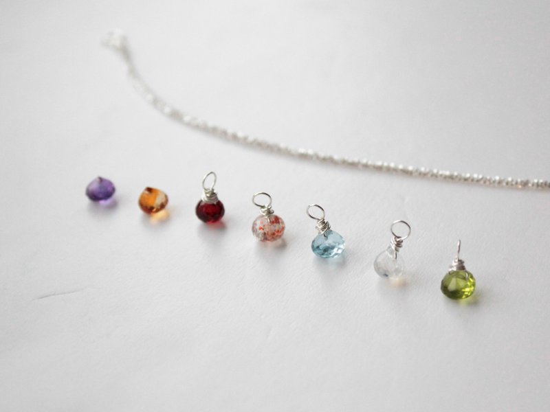 Journal 【加购商品】麦穗手链专用 / 天然托帕石、月光石、石榴石、黄紫水晶 坠子 - 手链/手环 - 宝石 多色