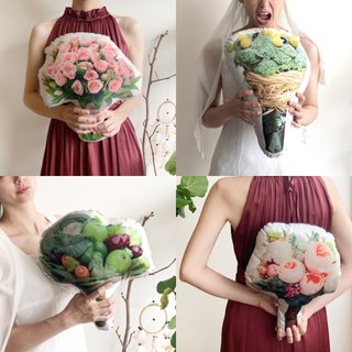 【捧花抱枕系列A】捧花抱枕 / 花椰菜抱枕 / 蔬菜抱枕 / 复古捧花