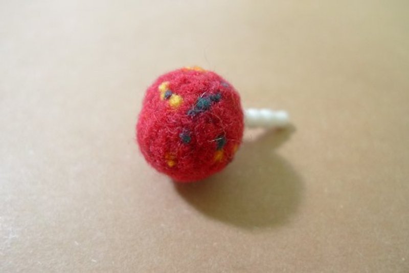 蔓越莓（玫红色）-防尘塞（有其它款式喔） - 手机座/防尘塞 - 羊毛 红色