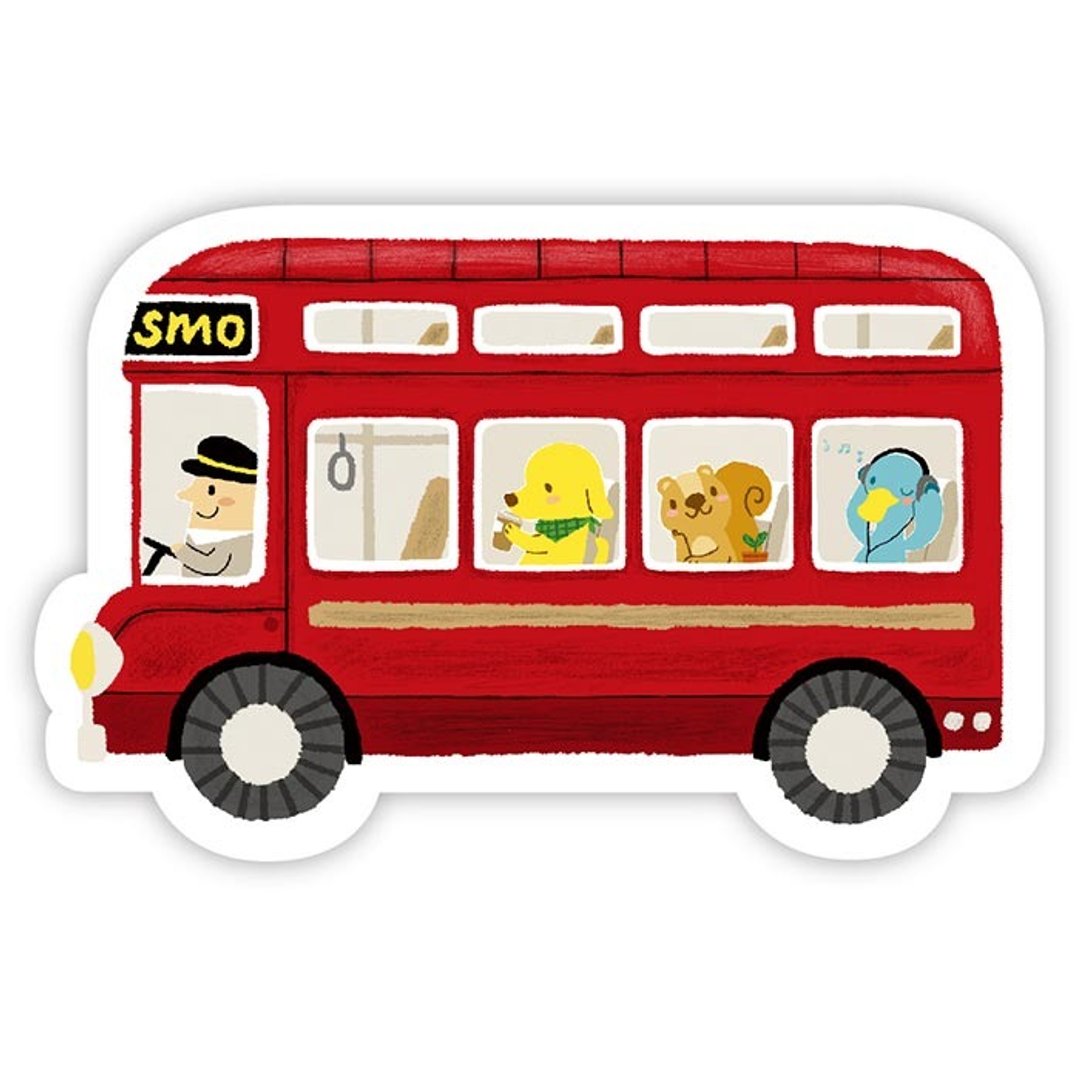 [Poca] 小镇旅游造型明信片：小红公车 - 卡片/明信片 - 纸 红色