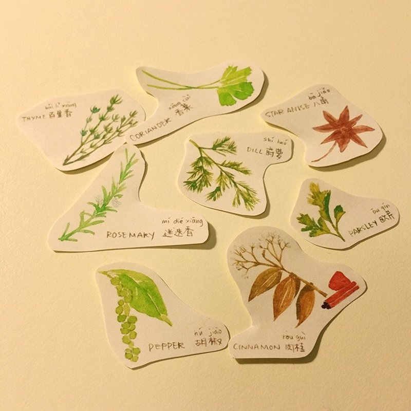 香料图鉴贴纸-Flavors - 贴纸 - 纸 