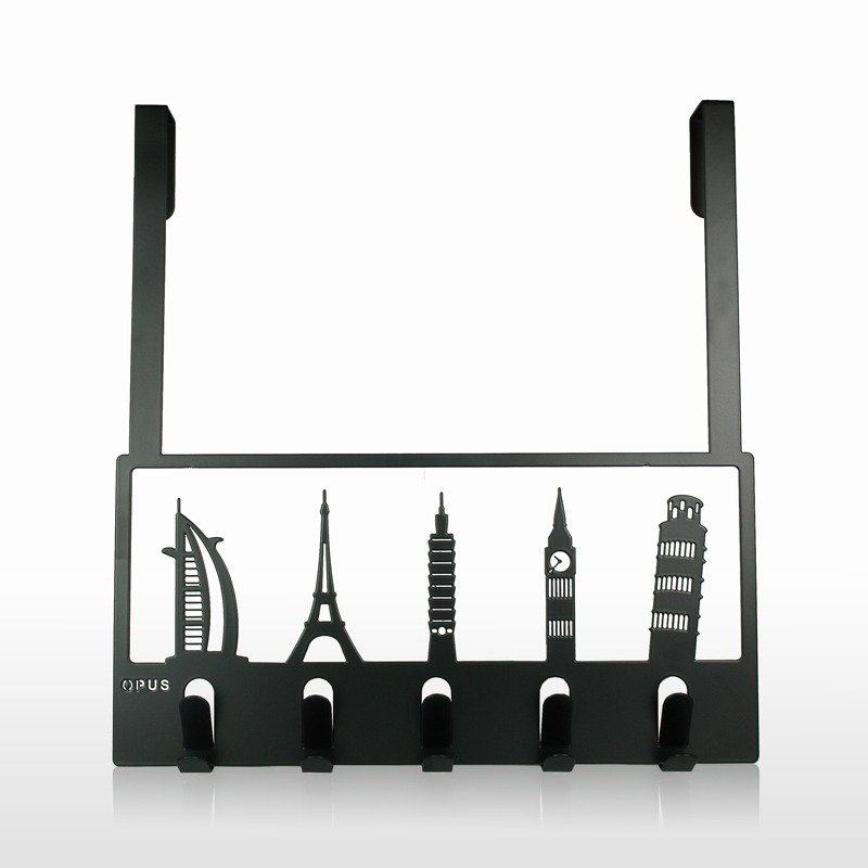 老朋友限定礼【OPUS东齐金工】铁艺门后挂勾/免钉挂钩-经典建筑 - 收纳用品 - 其他金属 黑色