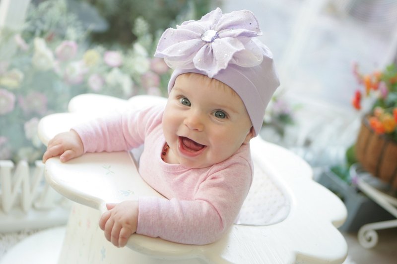 hajour俏皮宝宝帽(薰衣草仙子) - 围嘴/口水巾 - 棉．麻 白色