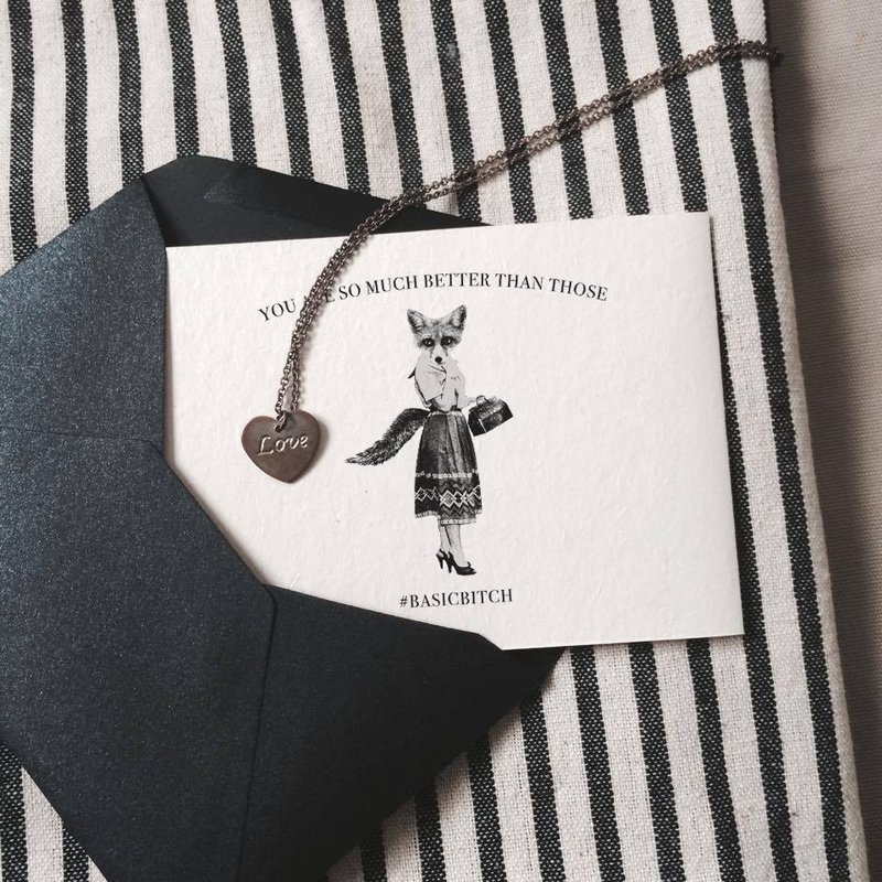 你比那些装模作样的婊子好多了 // BFF系列 - 卡片/明信片 - 纸 黑色