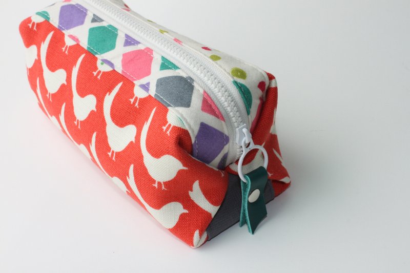 开学季疗愈 向着阳光飞翔中的 橘鸟笔袋 化妆包 最后一个! - 化妆包/杂物包 - 其他材质 红色