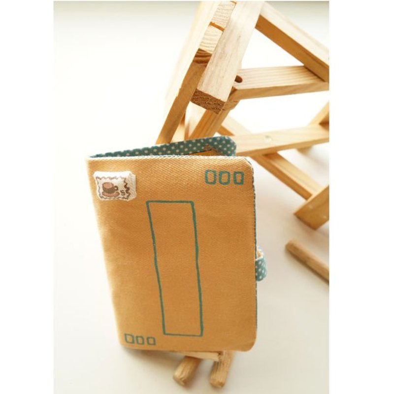 手绘布制卡片信封套(奶茶色)(配布色依现存布品异动) - 卡片/明信片 - 其他材质 咖啡色