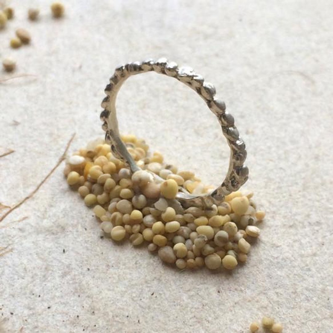 * Grain Series * millet (millet) pinky ring * 925 Silver - 戒指 - 其他金属 