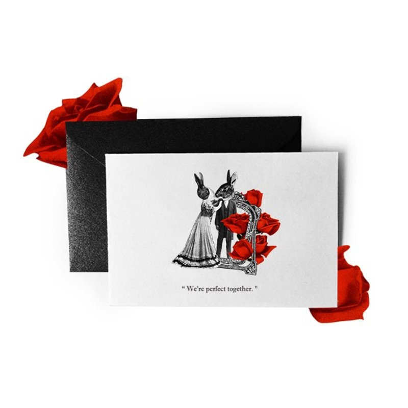 我们是完美的一对//情人节系列 - 卡片/明信片 - 纸 红色