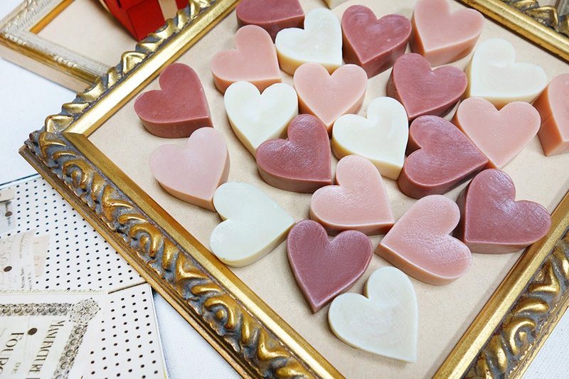 Mini Soap│心心香皂│起订量10个│婚礼小物、企业赠礼、送客礼、二次进场、探房礼、旅行皂 - 洗手用品 - 植物．花 红色