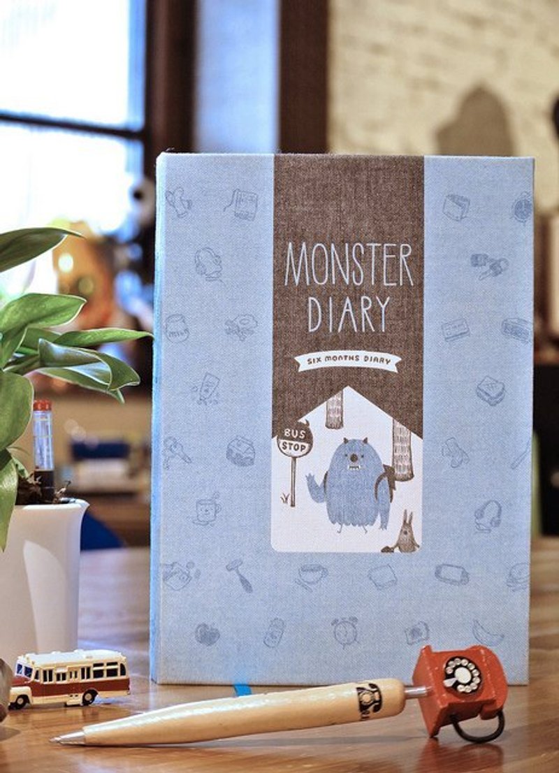 Monster Diary 小怪兽半年志[布面款]-蓝 ▲绝版品▲ - 笔记本/手帐 - 纸 蓝色
