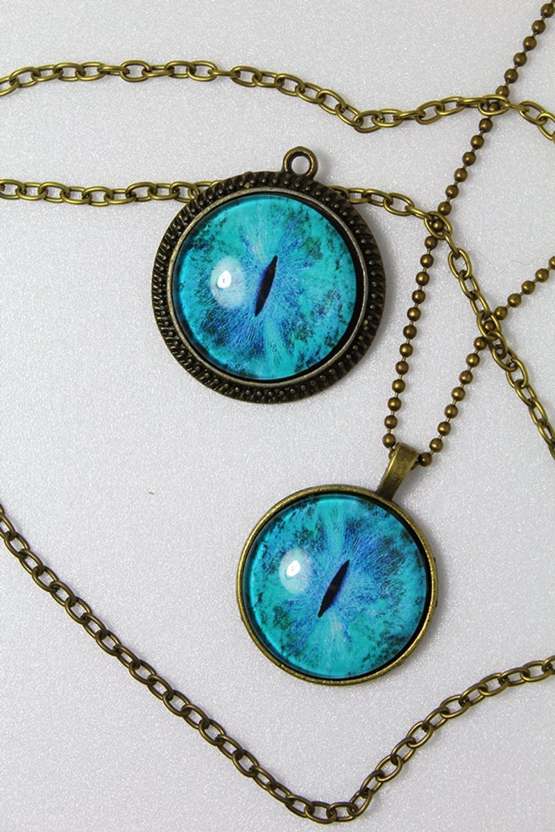 [CAT EYE 系列]大颗猫眼(30mm) 玻璃泡泡 长项链 **1/4弧面-花框订购处** - 项链 - 其他金属 多色