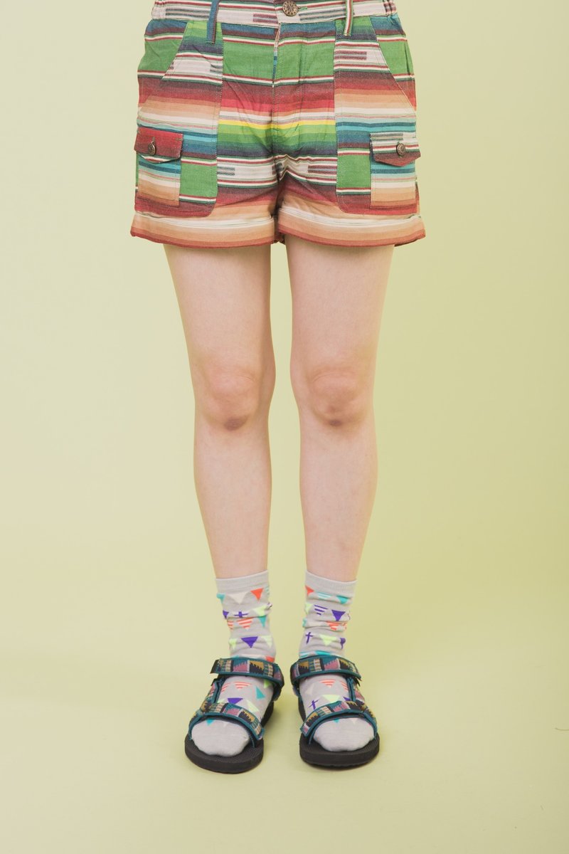 ☼saibaba ethnique // 南美古布风钮扣式短裤☼ - 女装长裤 - 棉．麻 多色