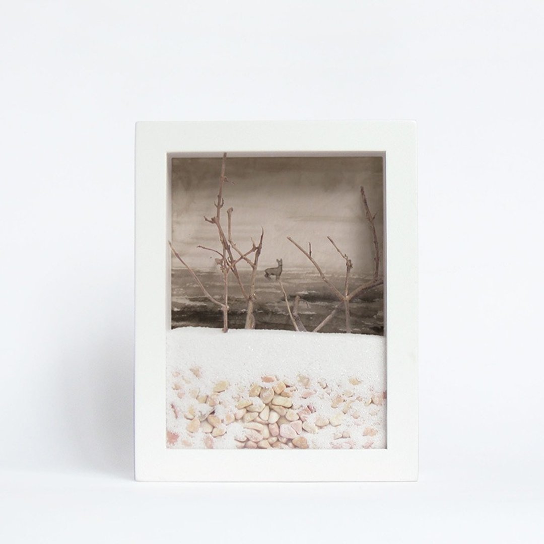 Encounter 相遇 实物复制画  鹿 含框 - 海报/装饰画/版画 - 纸 金色