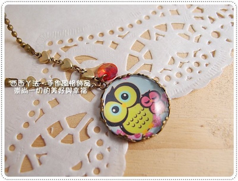 西西丫法 ◎ 水晶泡泡 x 情侣猫头鹰 x 古铜 x 爱心 x 红色飞碟宝石 短炼 颈炼 锁骨炼 】七夕情人节 - 项链 - 其他材质 多色