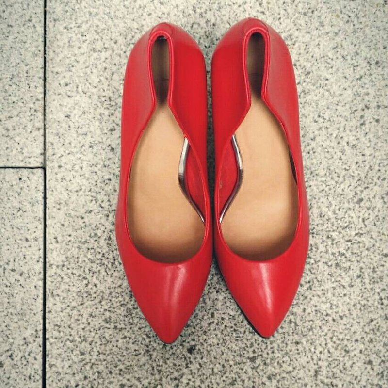 big day关于人生中的大日子系列 #970 ||少就是多 一双完胜高跟鞋 胎牛红|| - 高跟鞋 - 真皮 红色