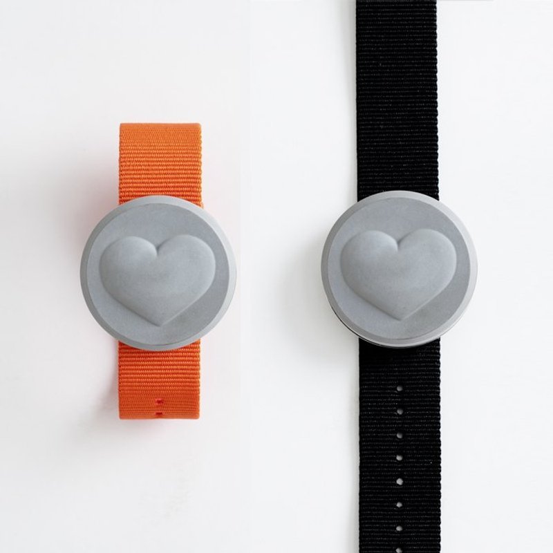 “凝境”水泥腕饰 stillness - 爱 橘黑表带 - 手链/手环 - 水泥 橘色