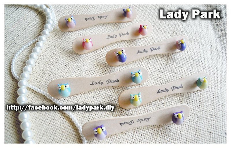 ●基本款●小只只猫头鹰儿●防过敏钢针耳环 - 其他 - 防水材质 